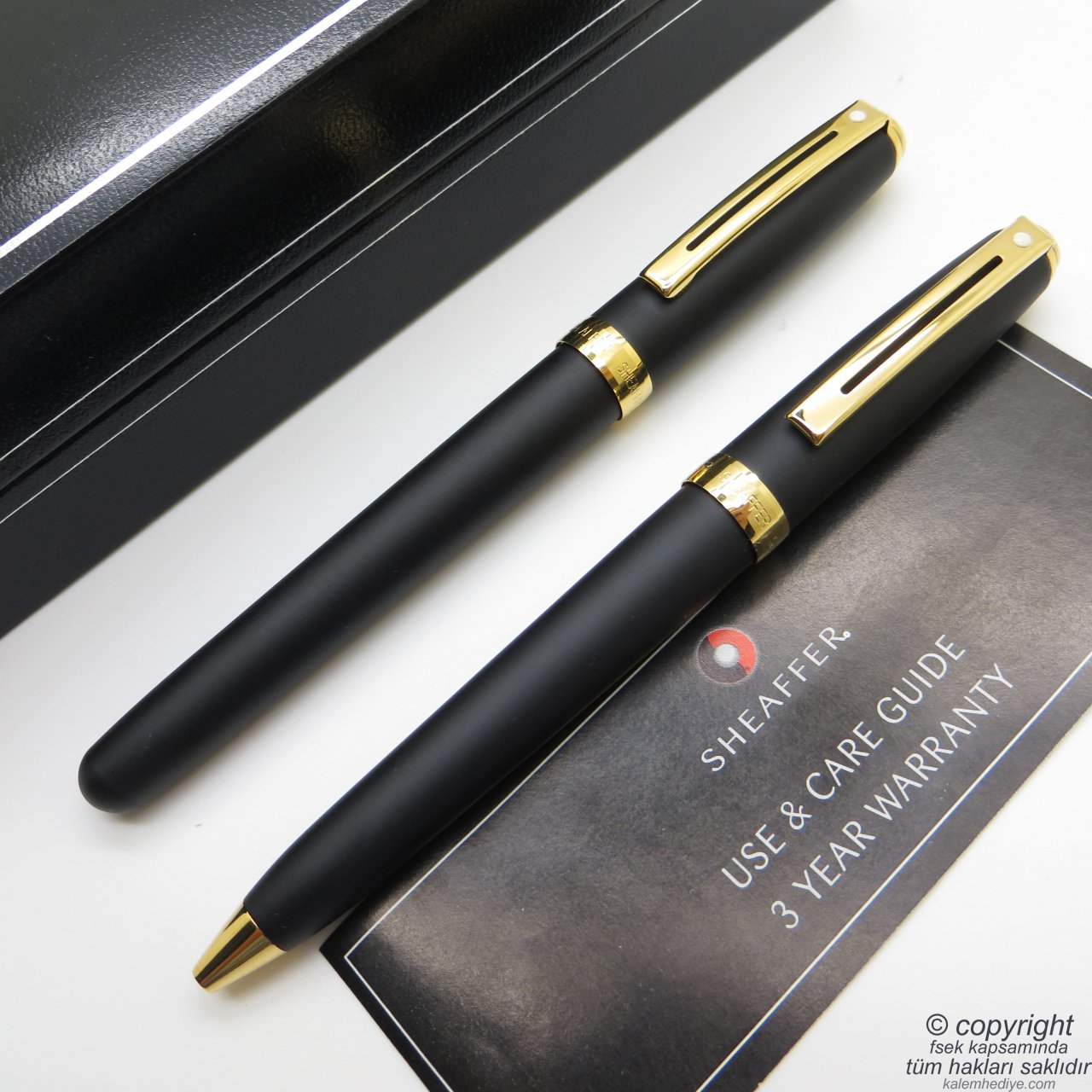 Sheaffer Prelude Mat Siyah Altın Roller Kalem + Tükenmez Kalem Set 346 | İsme Özel Kalem Seti