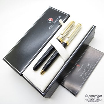 Sheaffer Prelude Paladyum Altın Dolma Kalem + Tükenmez Kalem | İsme Özel Kalem Seti