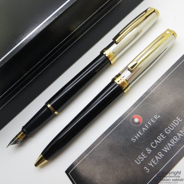 Sheaffer Prelude Paladyum Altın Dolma Kalem + Tükenmez Kalem | İsme Özel Kalem Seti
