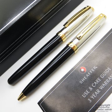 Sheaffer Prelude Paladyum Altın Roller Kalem + Tükenmez Kalem 337 | İsme Özel Kalem Seti