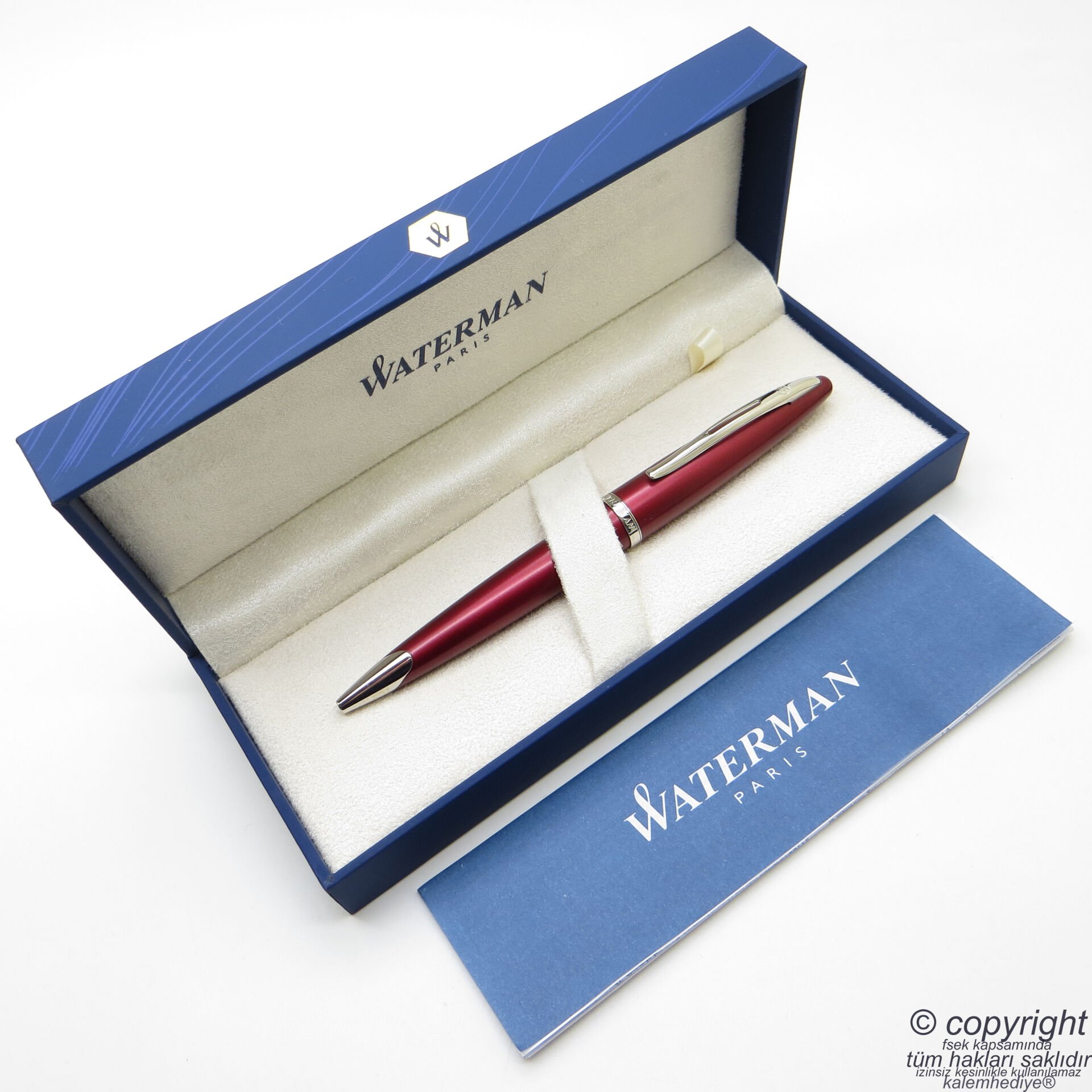 Waterman Carene Garnet Kırmızı Tükenmez Kalem | Waterman Kalem | İsme Özel Kalem | Hediye Kalem