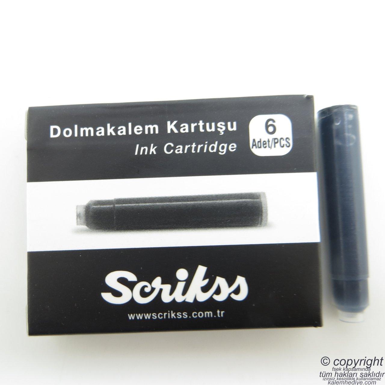 Scrikss Dolma Kalem Kartuşu Siyah 6lı Paket X 12 Paket
