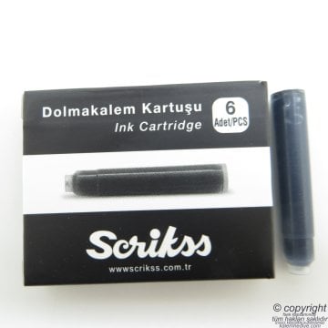 Scrikss Dolma Kalem Kartuşu Siyah 6lı Paket X 12 Paket