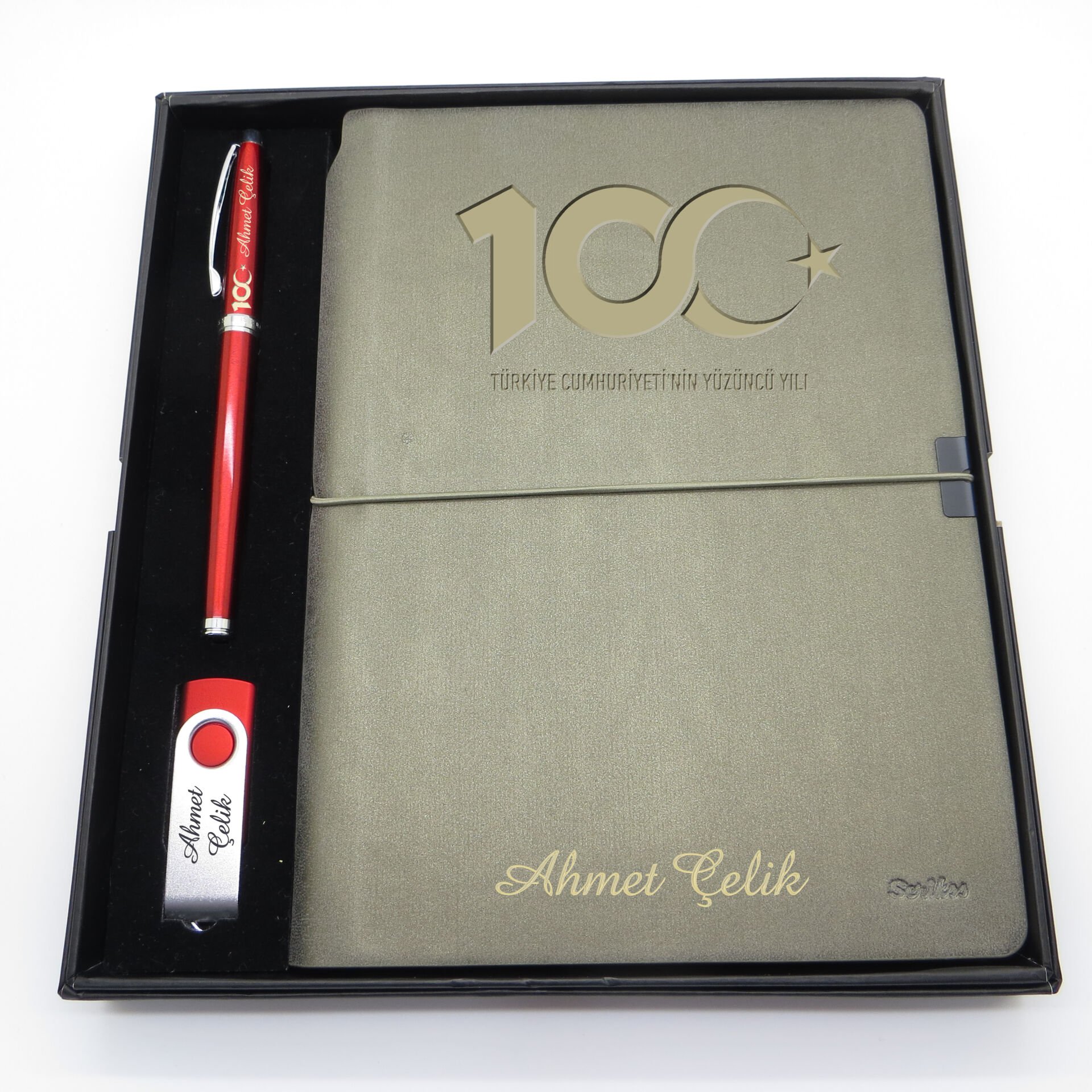 Scrikss Yüzüncü Yıl (100. Yıl) Kalem + Defter Usb Set