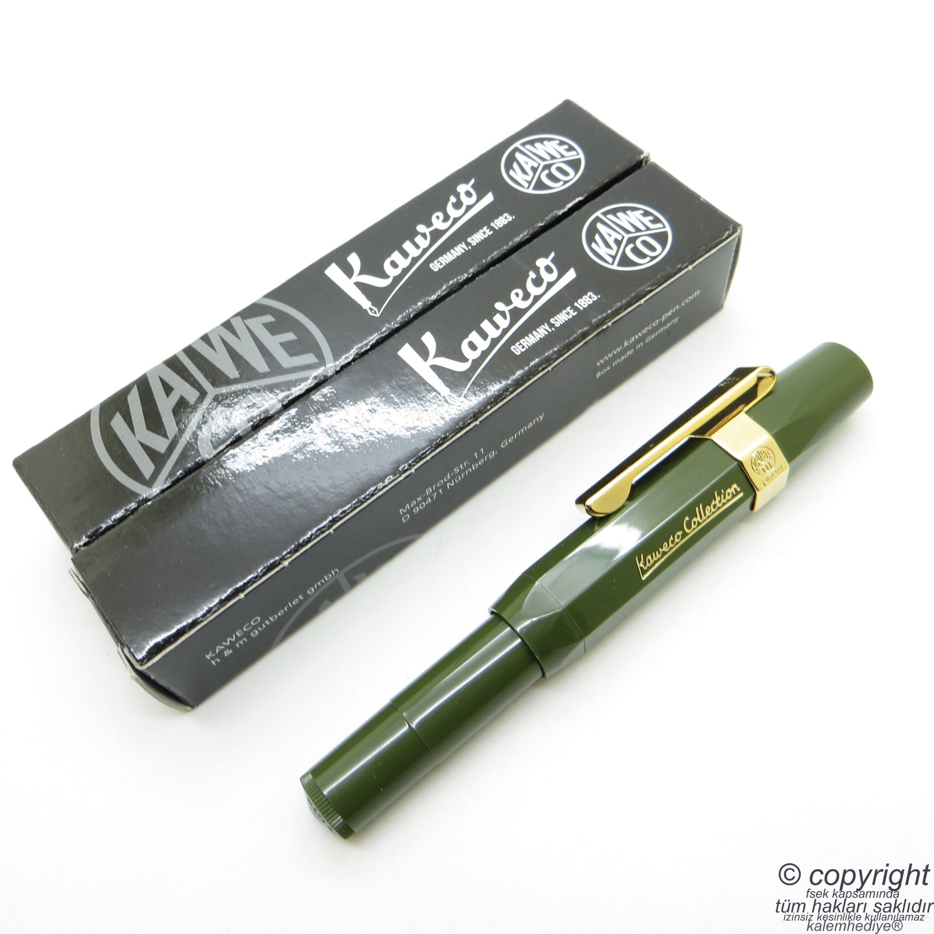 Kaweco Klasik Sport Collection Zeytin Dolma Kalem | İsme Özel Kalem Bold (kalın uç)