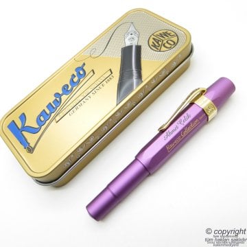 Kaweco Al Sport Collection Metalik Mor Dolma Kalem Medium Uç | İsme Özel Kalem