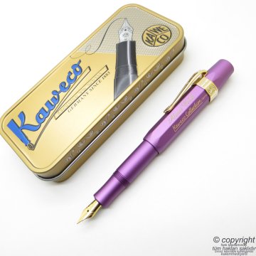 Kaweco Al Sport Collection Metalik Mor Dolma Kalem Medium Uç | İsme Özel Kalem