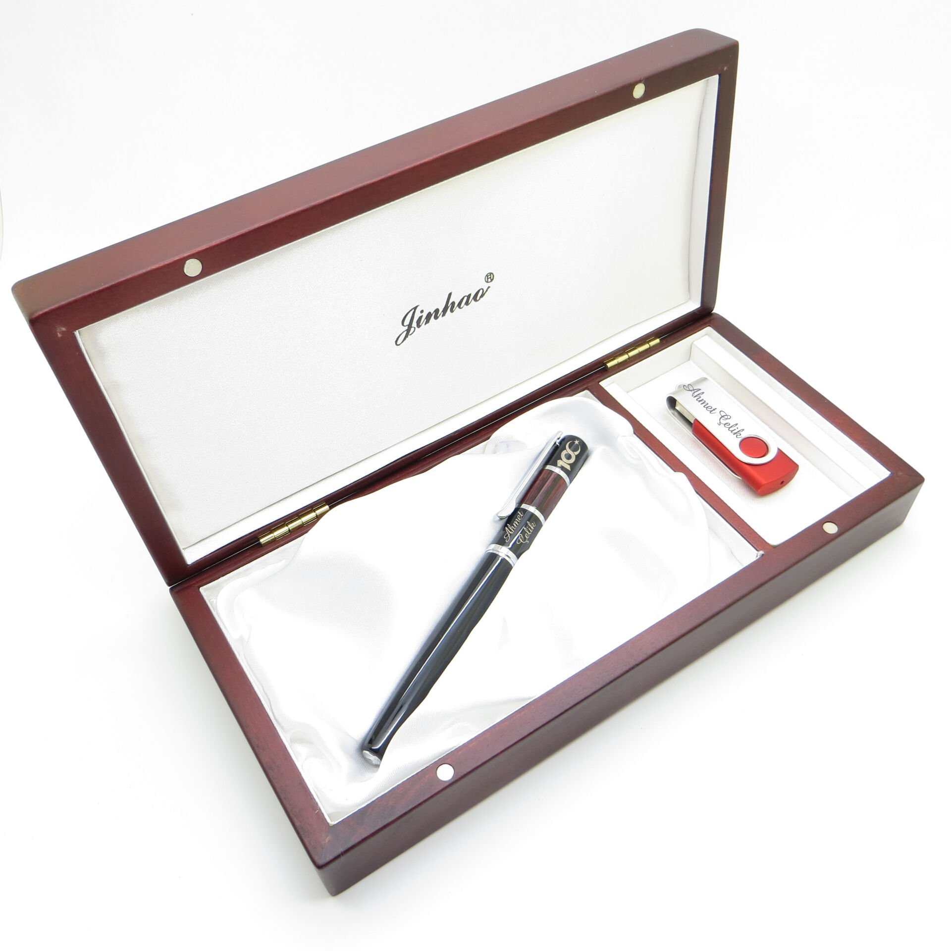 Yüzüncü Yıl (100. Yıl) Özel Set - Ahşap Premium Kutu + Roller Kalem + Usb Bellek Set - İsme Özel