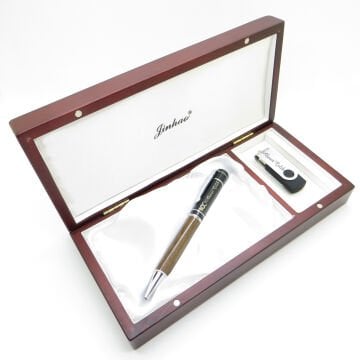 Yüzüncü Yıl (100. Yıl) Özel Set - Ahşap Premium Kutu + Roller Kalem + Usb Bellek Set - İsme Özel