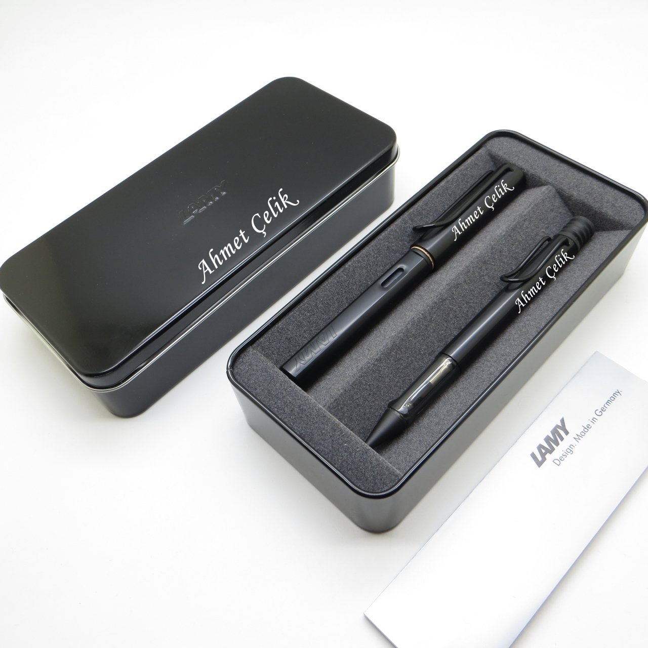 Lamy Al Star Siyah Dolma Kalem + Tükenmez Kalem + Metal Kutu | Lamy Kalem | Hepsi İsme Özel