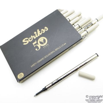 Scrikss Roller Kalem Refili - Seramik Yedek - 1MM İmza Kalem Ucu Tüm standart roller kalemler ile uyumlu Siyah 1 Adet