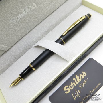 Scrikss 35 Mat Siyah Altın Dolma Kalem | Scrikss Kalem | İsme Özel Kalem | Hediyelik Kalem